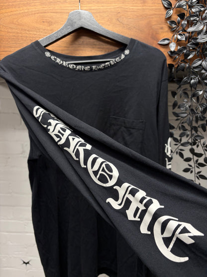 Chrome Hearts ‘Scroll Logo’ Black/White Long Sleeve Shirt