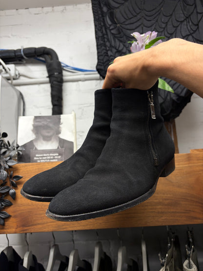 Saint Laurent ‘Wyatt’ Black Exposed Side Zip Ankle Boots