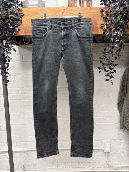 2015 Prada Washed Black Stacked Length Skinny Jeans