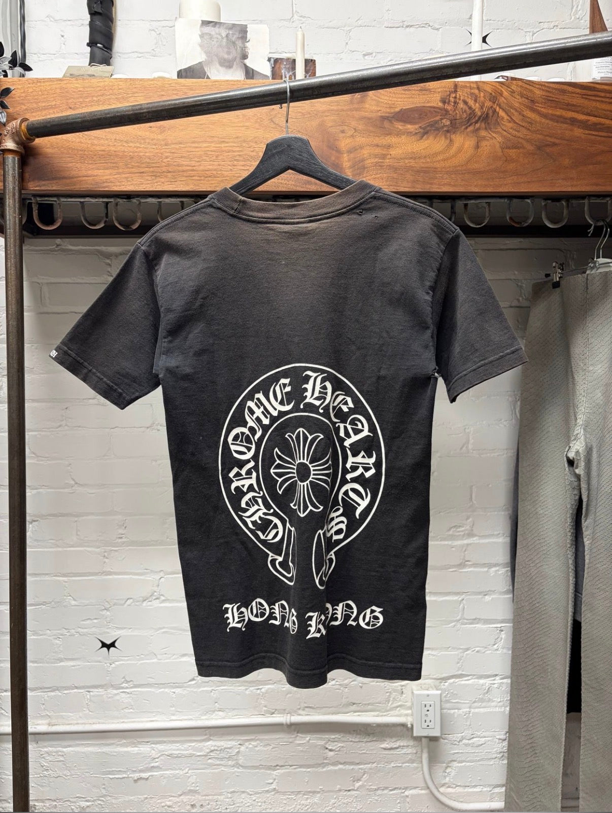 Vintage Chrome Hearts Hong Kong Store Exclusive ‘Horseshoe Logo’ Sun Faded Graphic T-Shirt