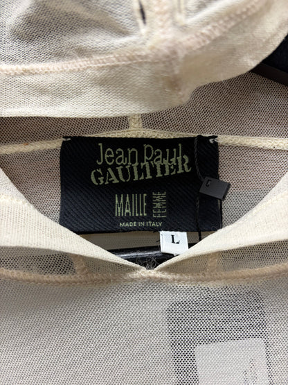 AW2004 Jean Paul Gaultier ‘Maille’ Mesh Hoodie with Lace Trim