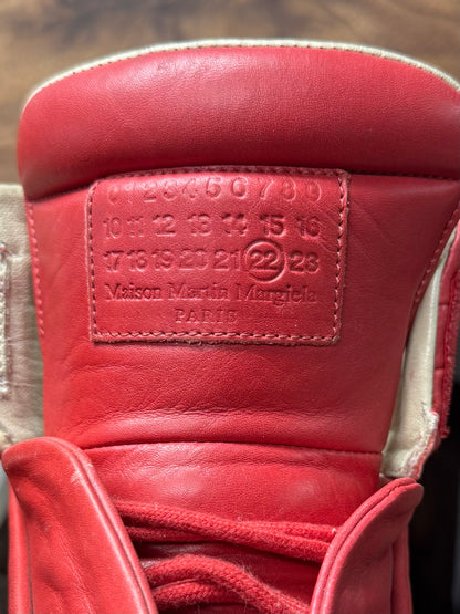Maison Margiela ‘Future’ Red Leather High Top Sneakers