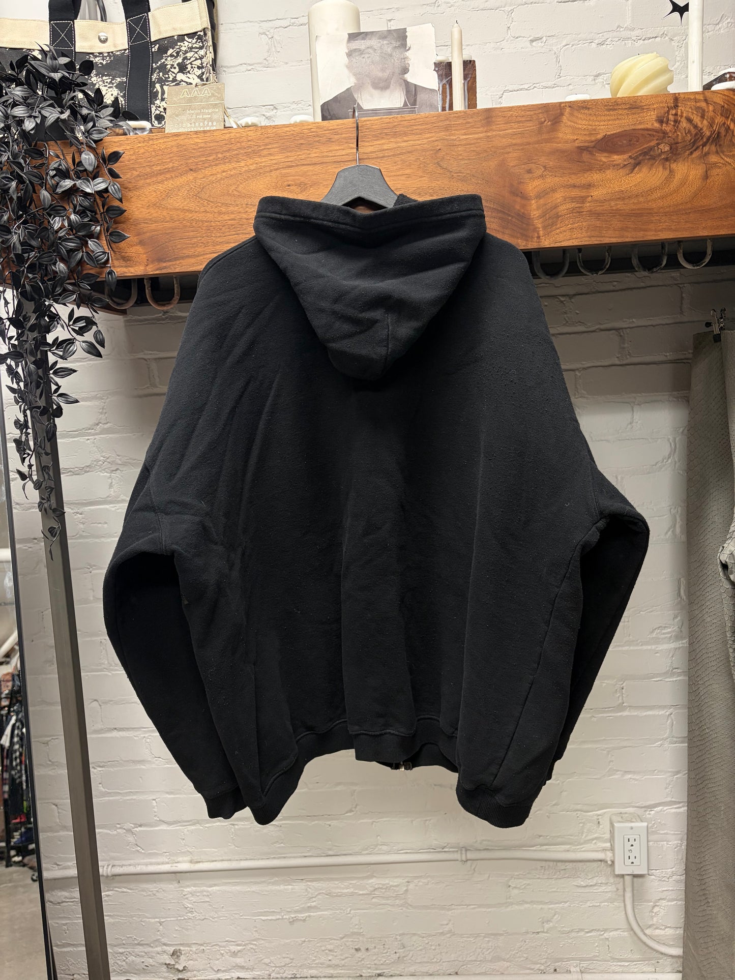 Alyx Studios Basic Black Cotton Zip-Up Hoodie