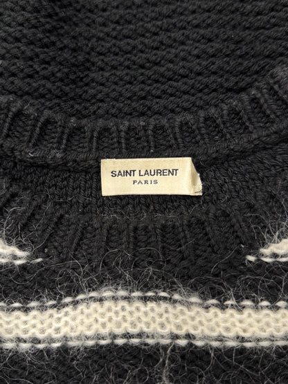 AW2015 Saint Laurent Striped Mohair Knit Sweater