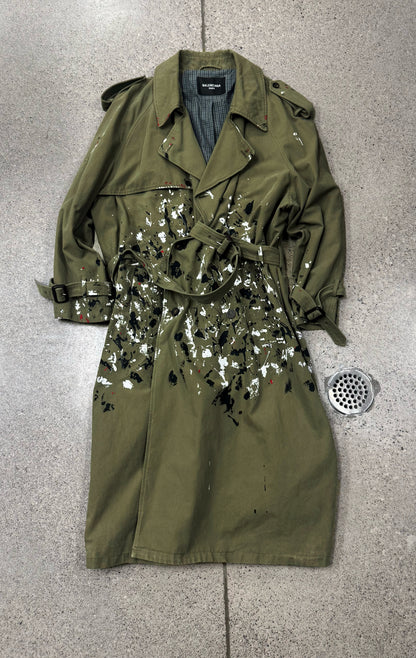 SS2022 Balenciaga ‘Artist’ Painted Military Canvas Trench Coat