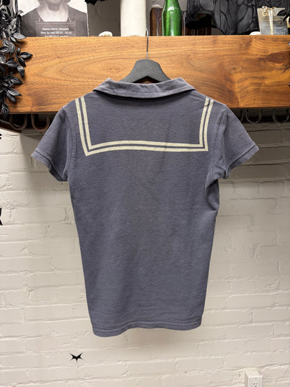 Kapital ‘Sailor’ Lace Collar Blue Sun Faded Polo
