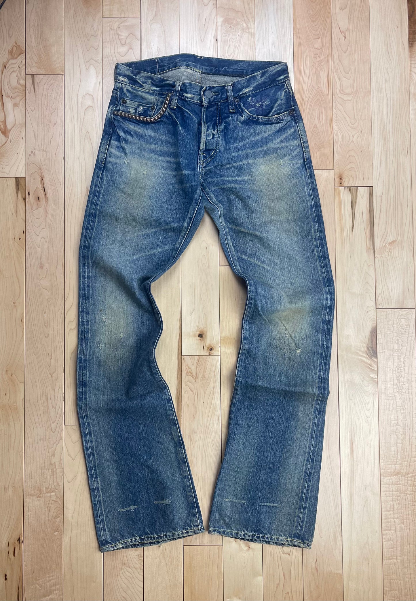 2000s Hysteric Glamour Flared Bootcut Studded Pocket Denim