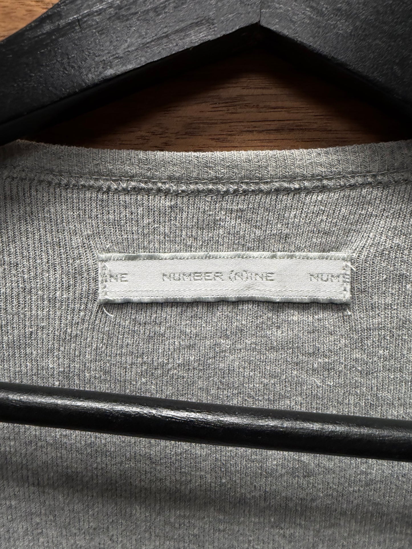 SS2001 Number (N)ine ‘School of Visual Comedy’ Ribbed Cotton Long Sleeve T-Shirt