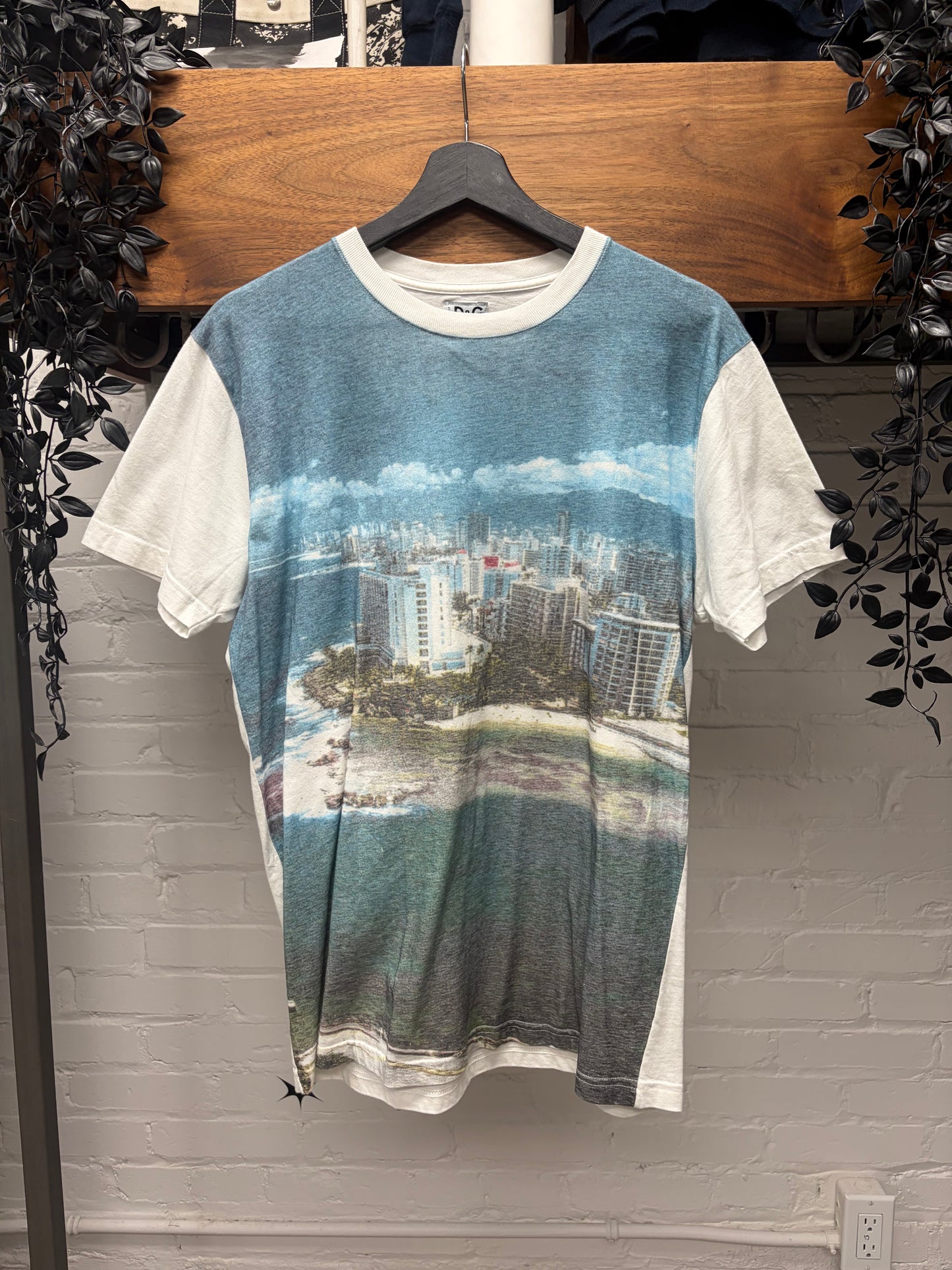 2000s Dolce & Gabbana ‘Beachwear’ White Graphic T-Shirt