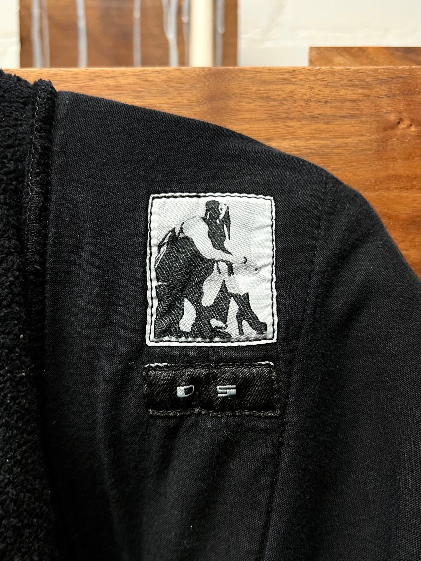 Rick Owens Drop Crotch Black Cotton Drawstring Sweatpants