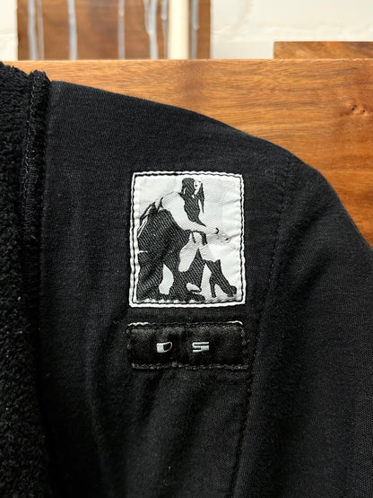 Rick Owens Drop Crotch Black Cotton Drawstring Sweatpants