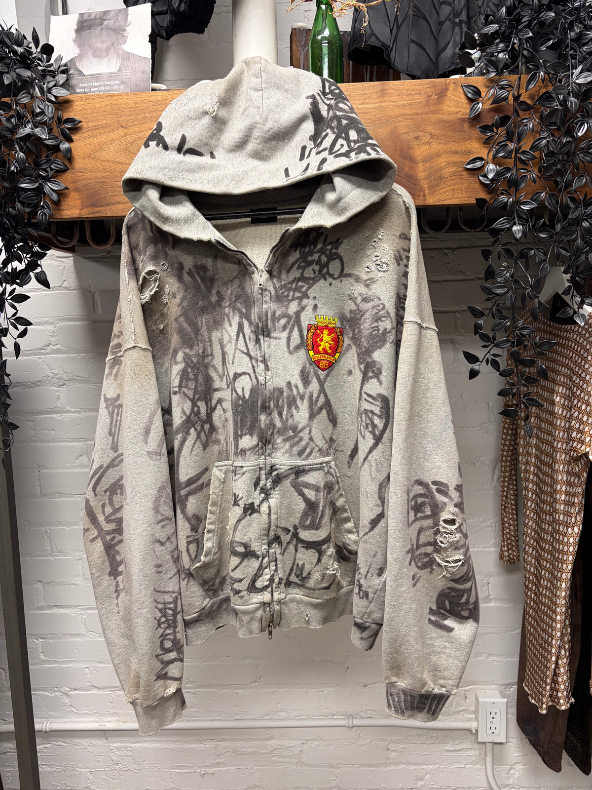 SS2023 Balenciaga ‘Skater’ Grey Zip-Up Hoodie