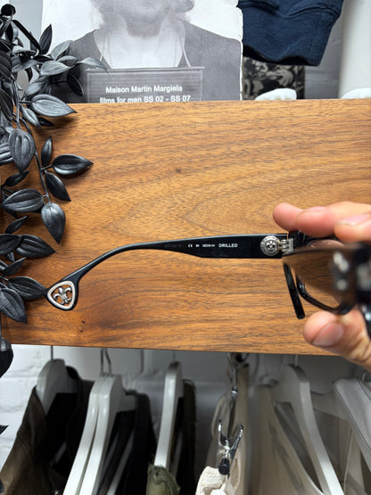 Chrome Hearts ‘Drilled’ Black/ 925 Silver Fleur de Lis Prescription Frames