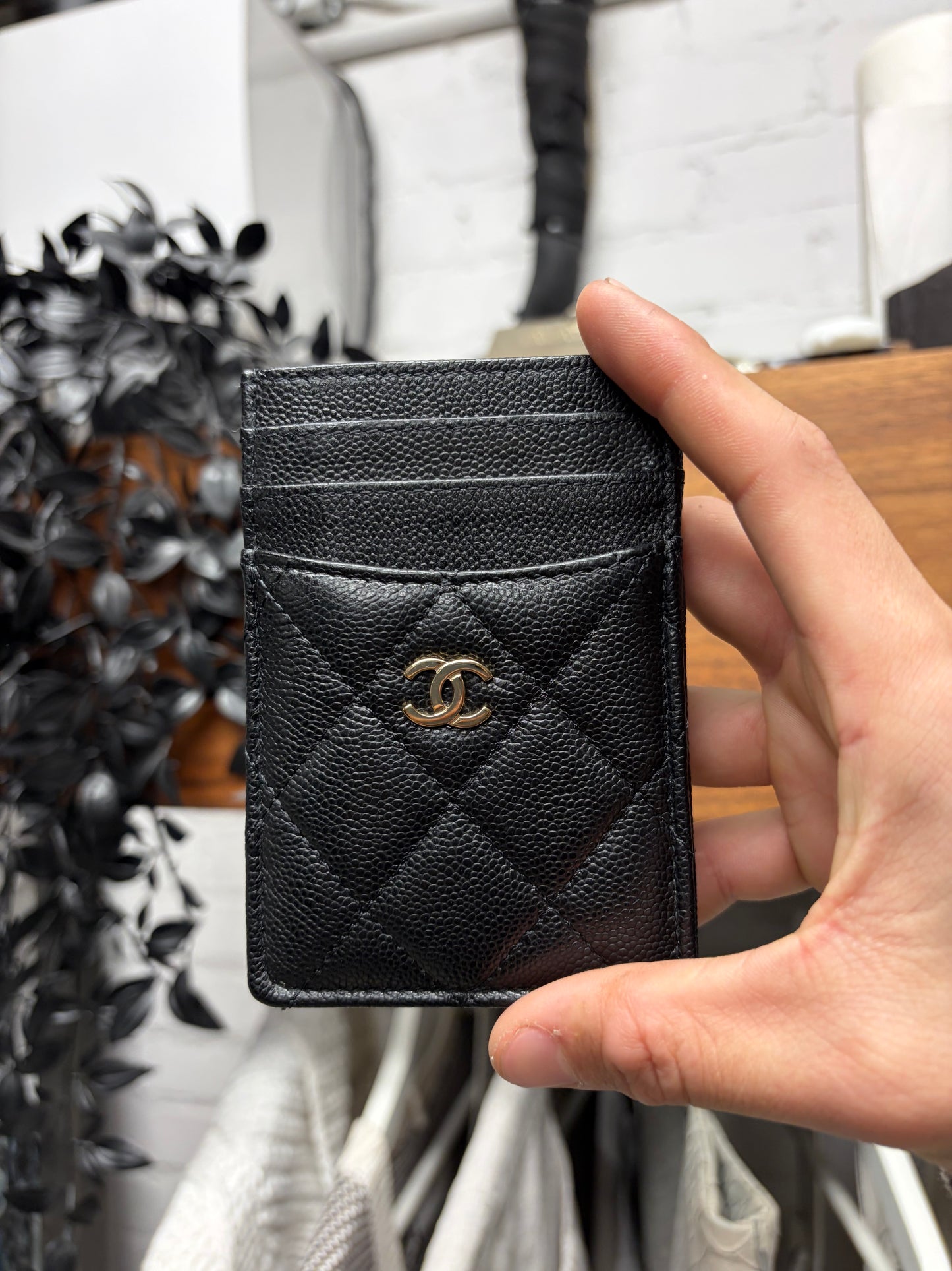 Chanel ‘Caviar’ Quilted Black Leather Cardholder