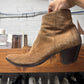 Saint Laurent ‘Lukas’ Brown Suede Cuban Heel Boots