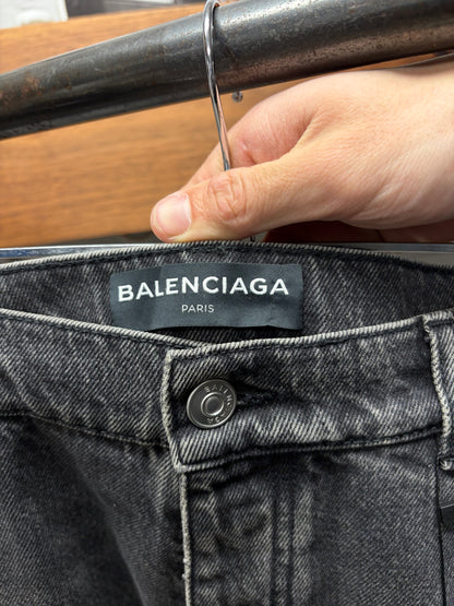 2017 Balenciaga Bootcut Black Classic Washed Denim