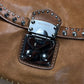 Miu Miu Studded Brown Leather Crossbody/Shoulder Bag