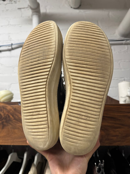 Rick Owens Black Leather ‘Ramones’ High Top Sneakers