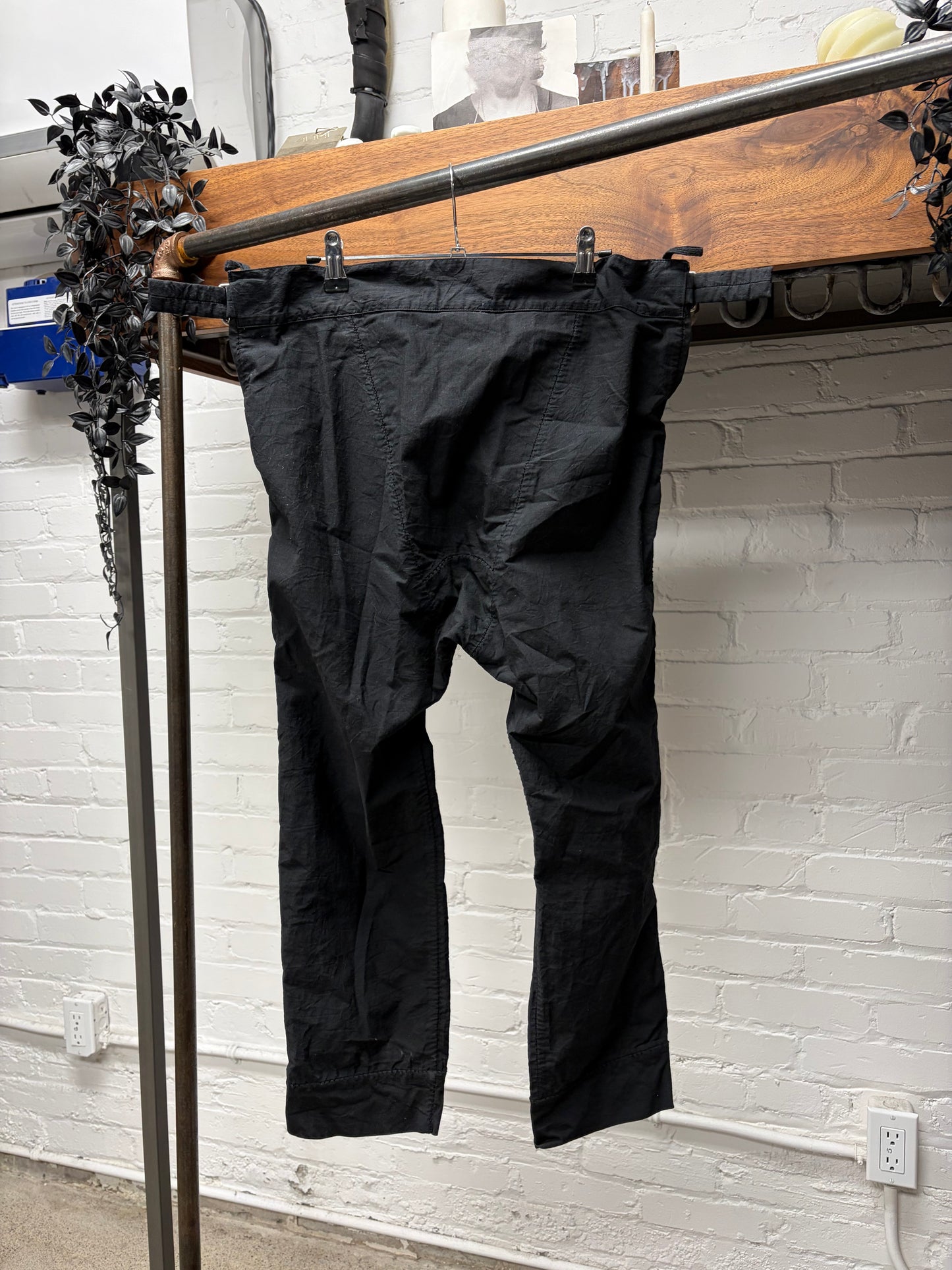 Carol Christian Poell ‘Scarstitch’ Black Cotton Drop Crotch Pants