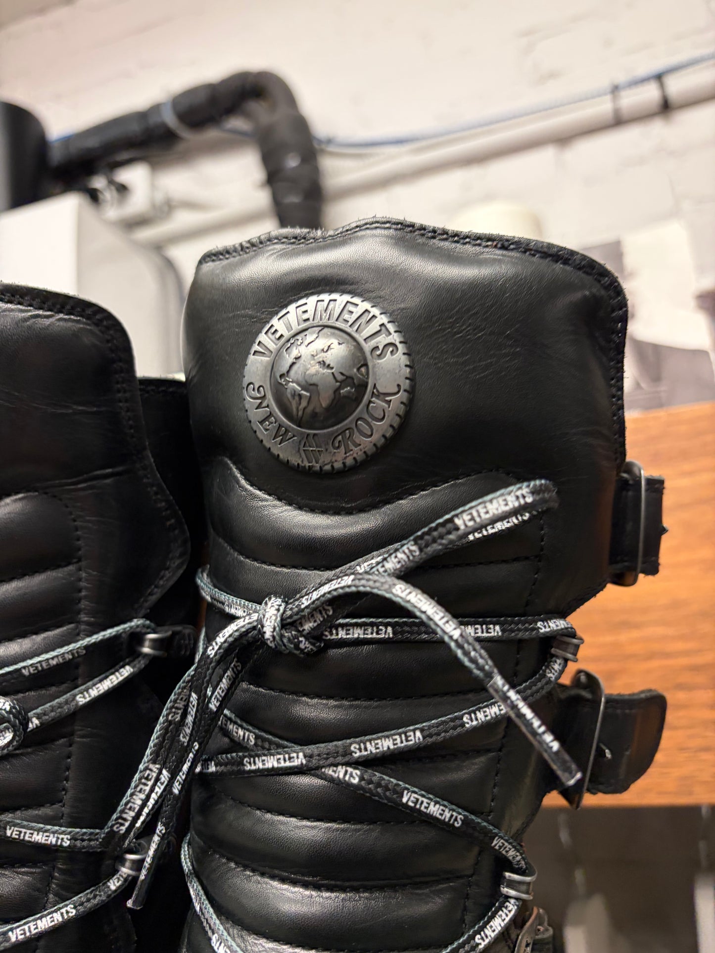 Vetements x New Rock ‘Tower’ Flame Platform Leather Boots