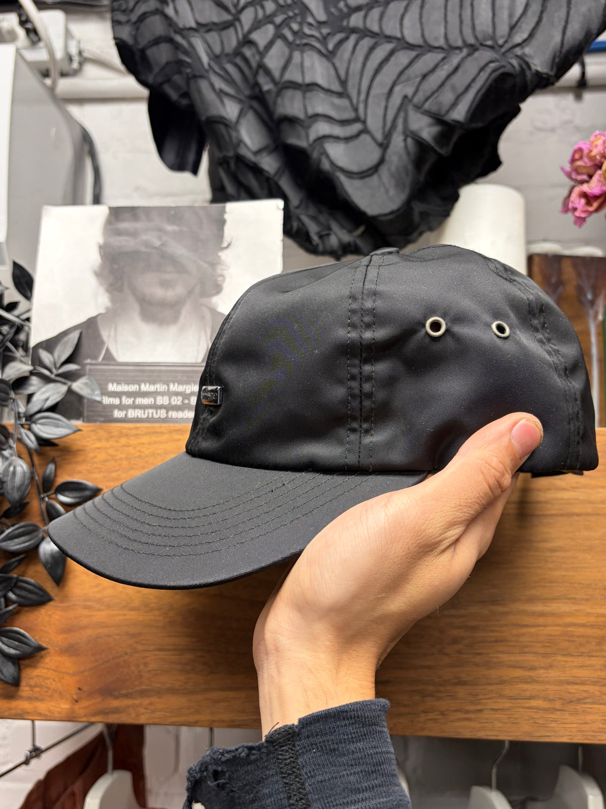 AW2024 Supreme Black Nylon ‘Small Box Logo’ 6 Panel Hat
