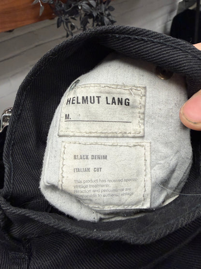 Vintage Helmut Lang ‘Classic Denim’ Waxed Black Bootcut Jeans