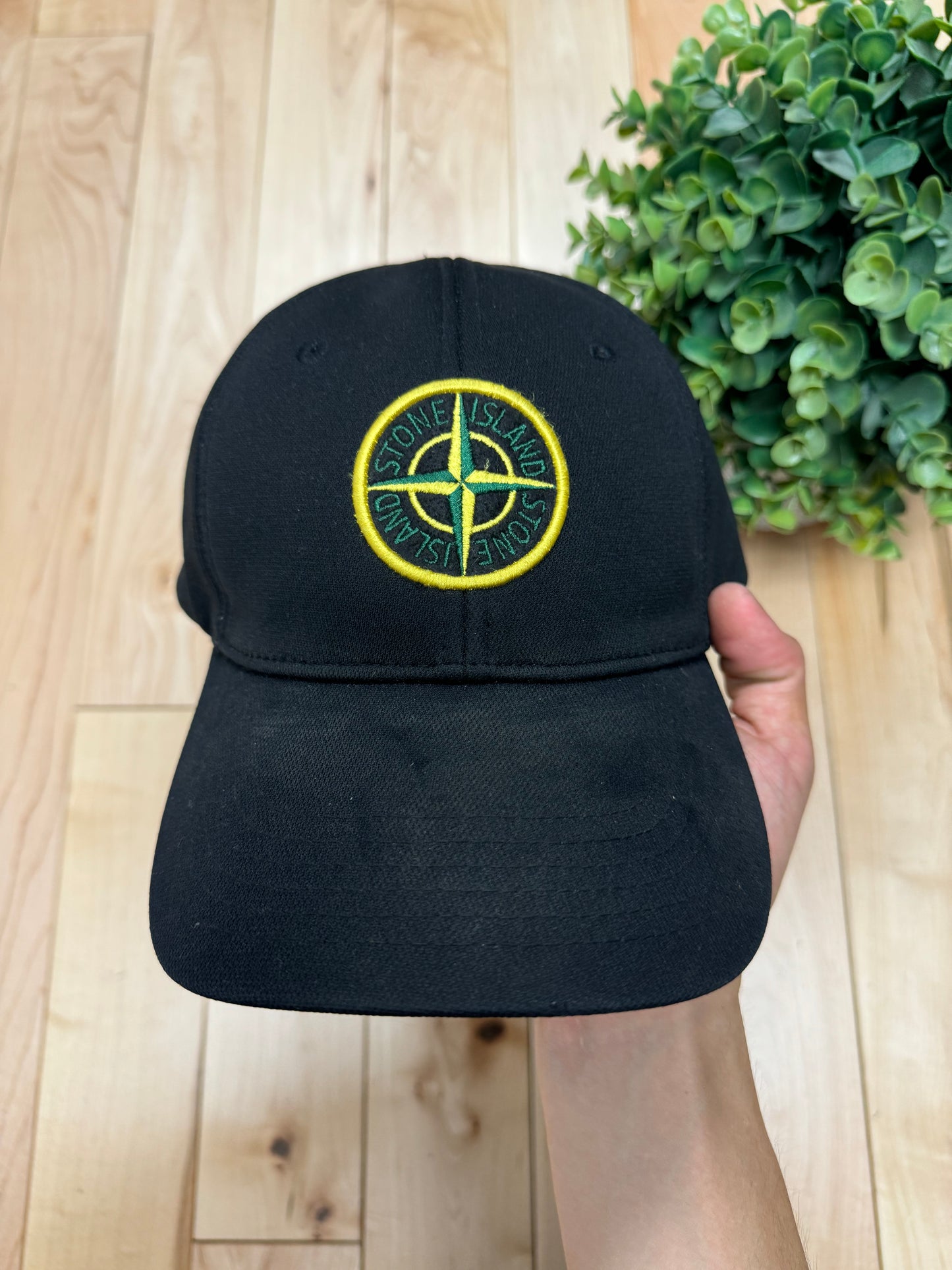 Stone Island Badge Logo Black Strapback Hat