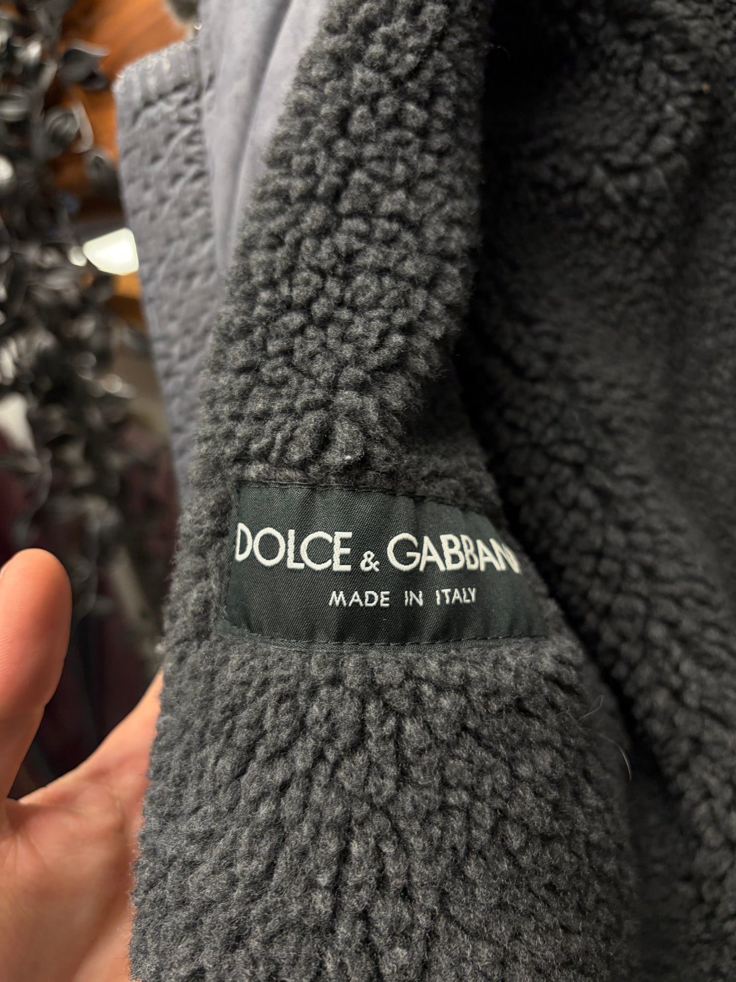 2000s Dolce & Gabbana Nylon ‘MA-1’ Mainline Bomber Jacket with Shearling Liner