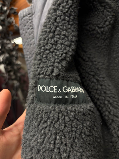 2000s Dolce & Gabbana Nylon ‘MA-1’ Mainline Bomber Jacket with Shearling Liner