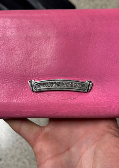 Chrome Hearts Pink ‘Continental’ Long Calfskin Leather Wallet