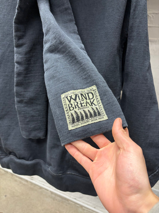 Kapital Washed Black Inlay Jersey ‘Kesa’ Scarf Wrap Hoodie