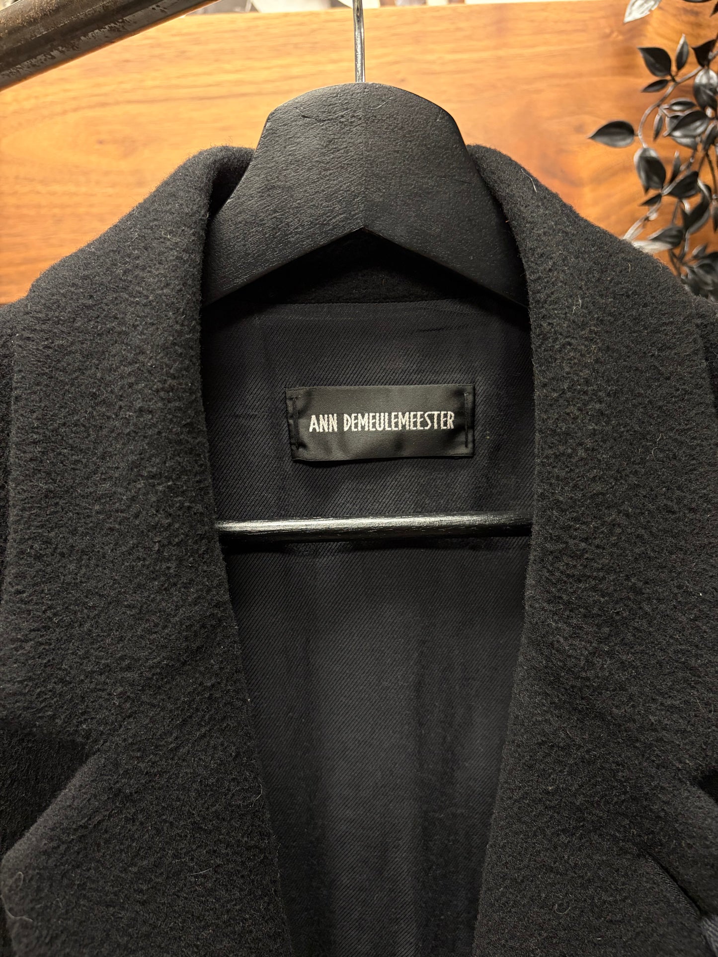 2024 Ann Demeulemeester Full Length Black Cashmere/Wool Single Breasted Coat