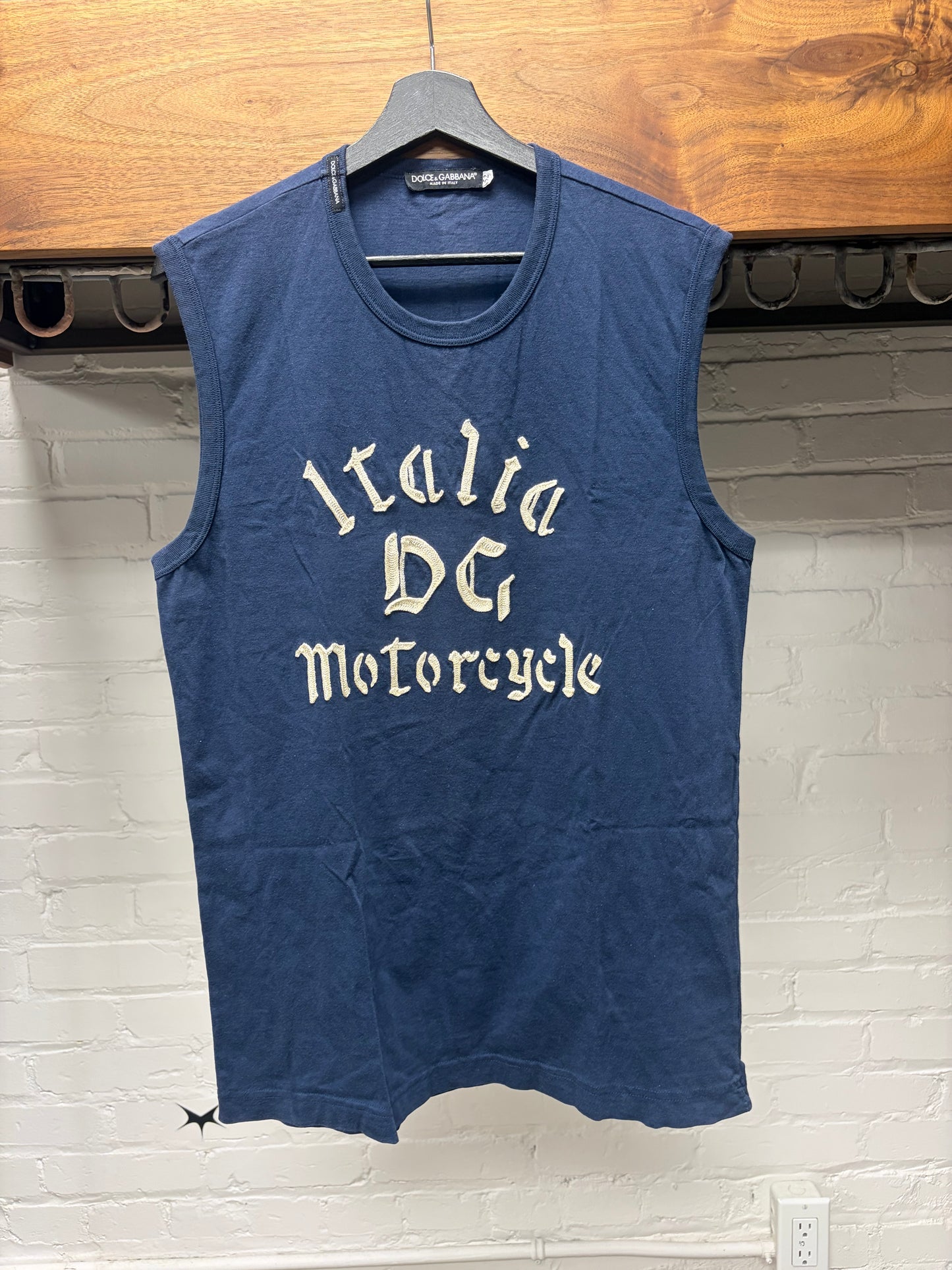2000s Dolce & Gabanna ‘DG Motorcycles’ Embroidered Tank Top