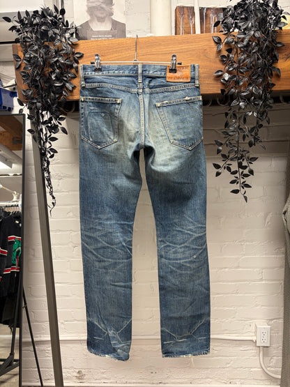 Hysteric Glamour Studded Raw Washed Blue Skinny Jeans