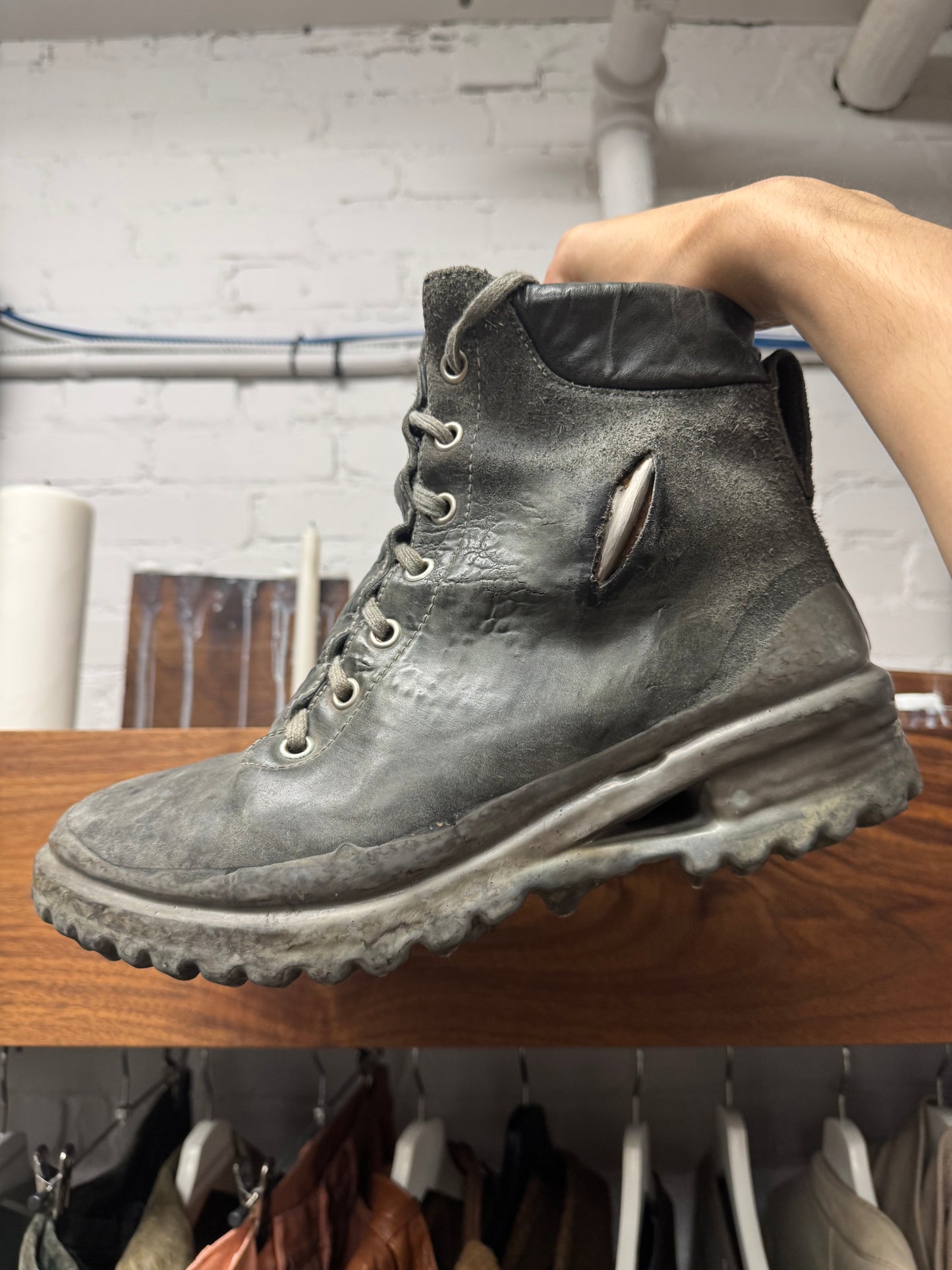 1/5 Carol Christian Poell AM/2694P Prosthetic ‘CUBS’ Horse Leather Drip Sole Boots