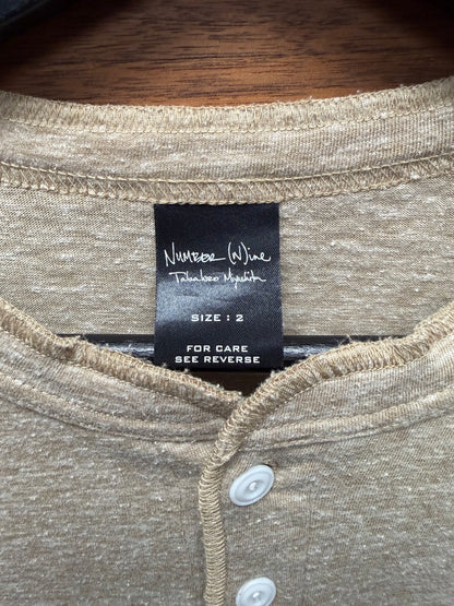 OG Number (N)ine ‘Oatmeal’ Henley Thermal Long Sleeve Shirt