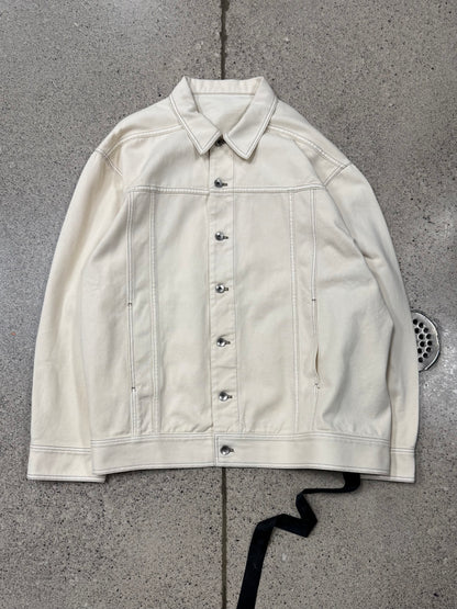 Rick Owens DRKSHDW ‘Natural’ White Denim ‘Jumbo Worker Jacket’