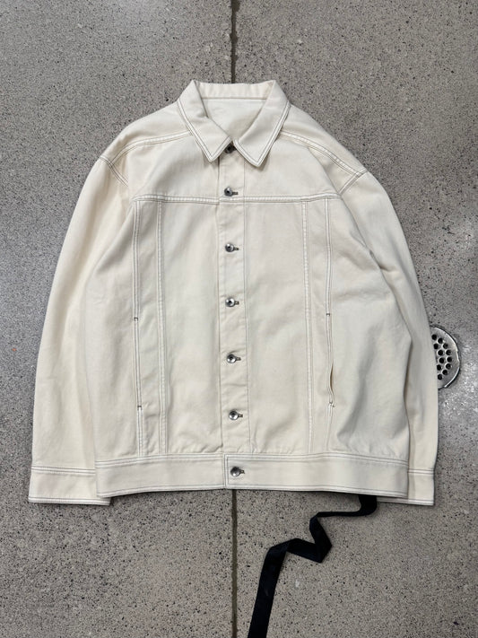 Rick Owens DRKSHDW ‘Natural’ White Denim ‘Jumbo Worker Jacket’