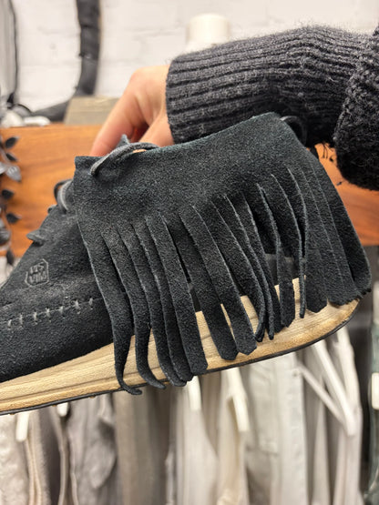 Visvim F.B.T. Black Fringe Low Top Sneakers