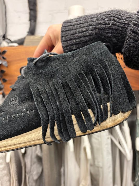 Visvim F.B.T. Black Fringe Low Top Sneakers
