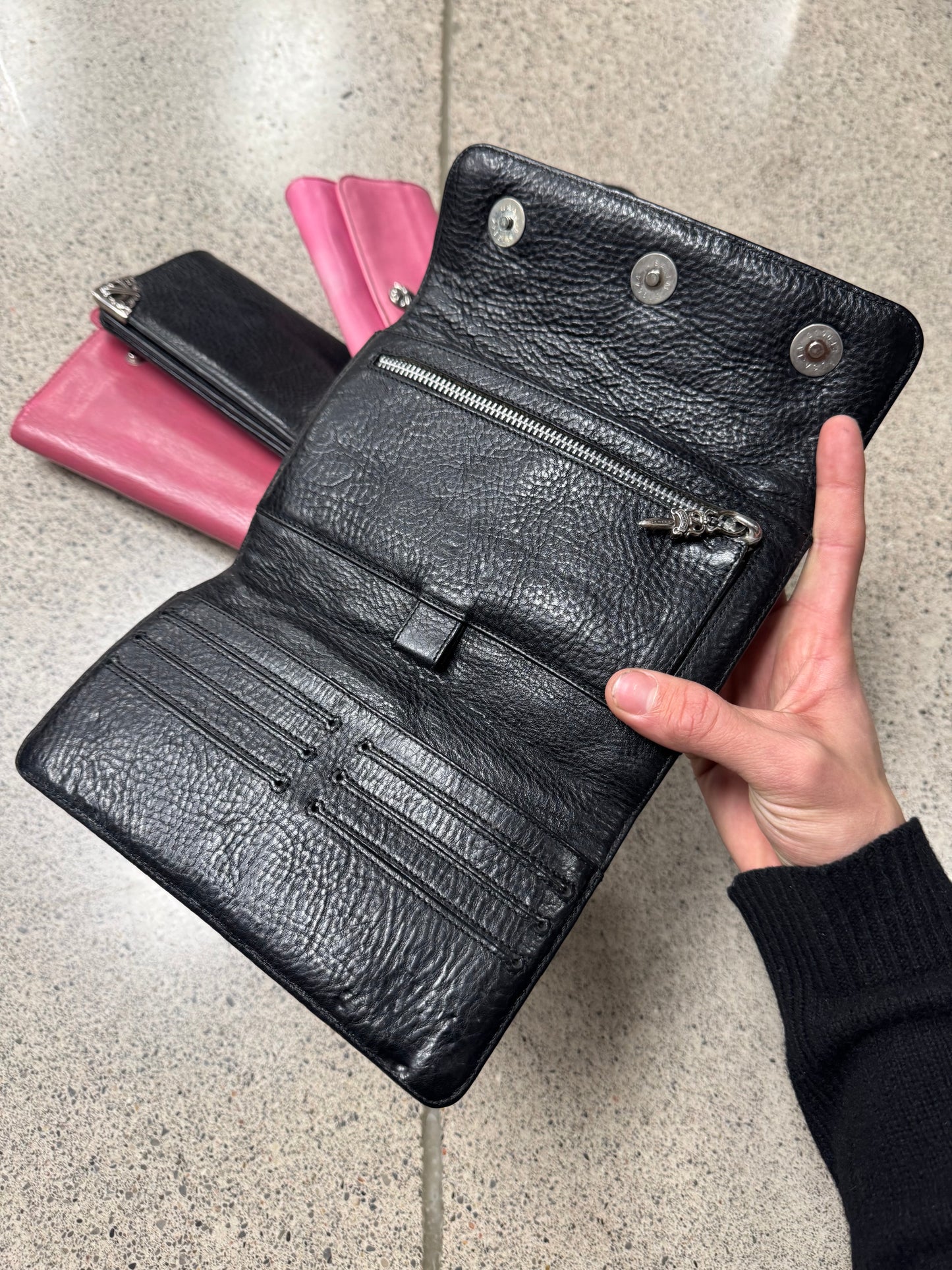 Chrome Hearts ‘Wave4’ Quilted Lambskin Leather Clutch Wallet