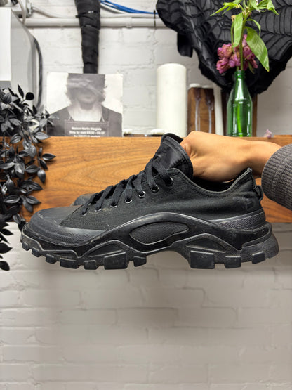 Raf Simons ‘Detroit Runner’ Triple Black Low Top Sneakers