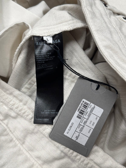 2022 Balenciaga White 5 Pocket Baggy Jeans