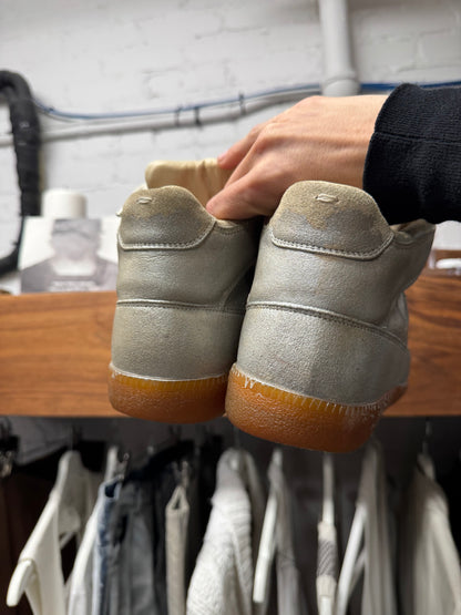 Maison Margiela ‘G.A.T.’ Brown Leather/Gum Sole Mid Top Sneakers