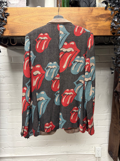 SS2005 Comme Des Garcons Homme Plus x Rolling Stones ‘Tongue & Lips’ Patchwork Blazer