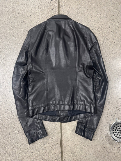SS2015 Rick Owens ‘Stooges’ Black Calfskin Leather Biker Jacket