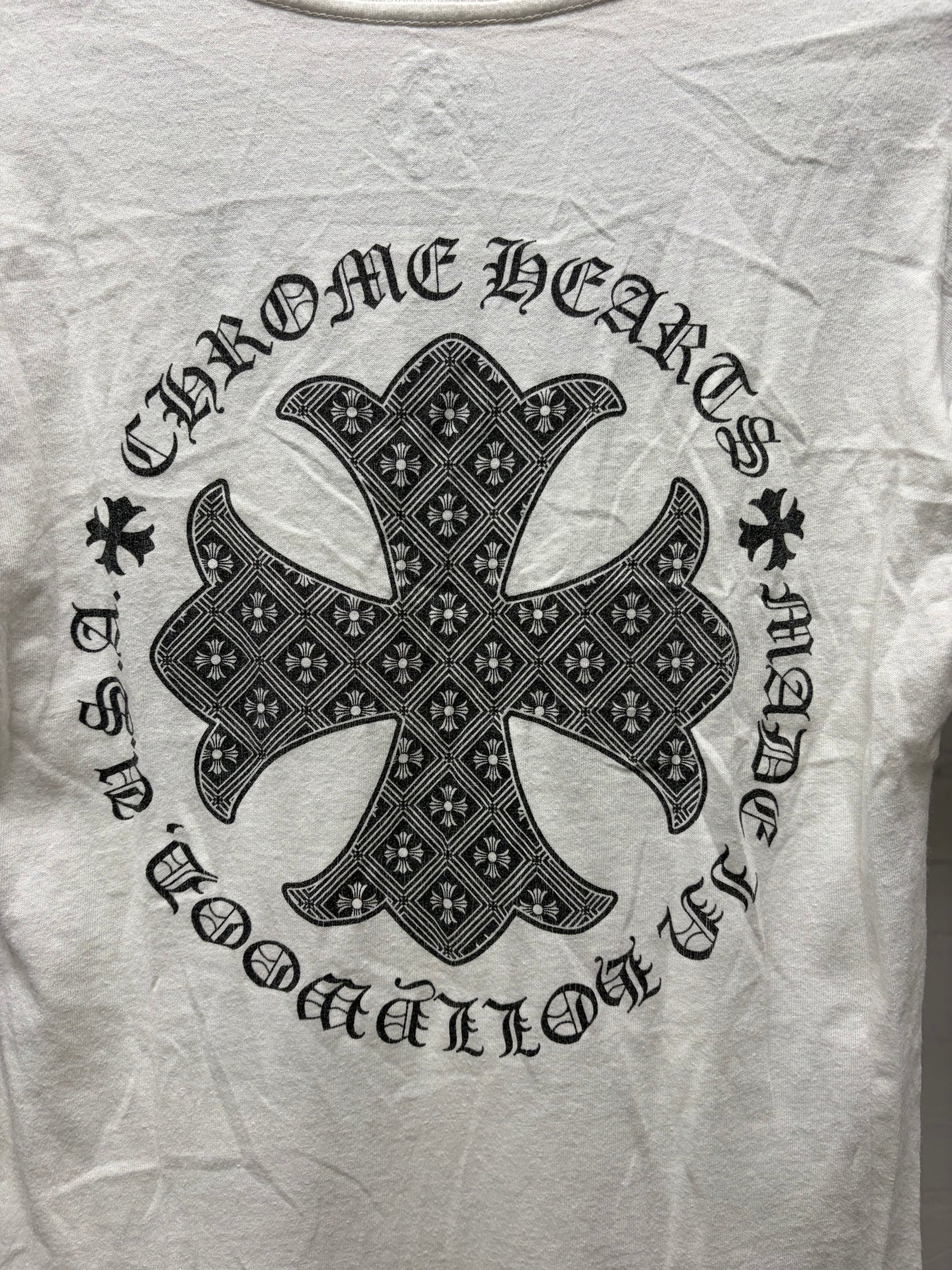 Chrome Hearts ‘CH Plus Cross’ Hollywood Store Exclusive Scoop Neck White T-Shirt