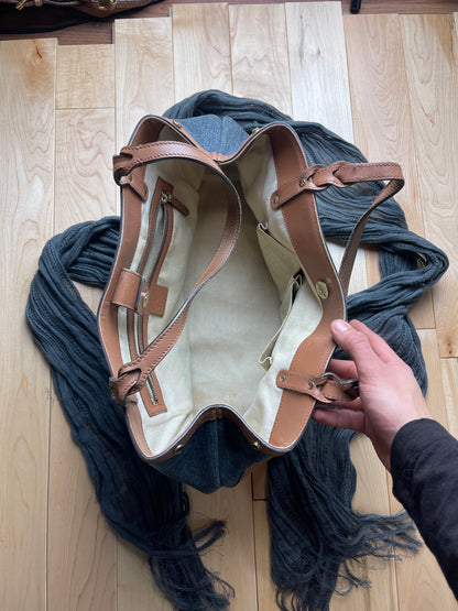 Gucci Denim/Leather Shoulder Bag