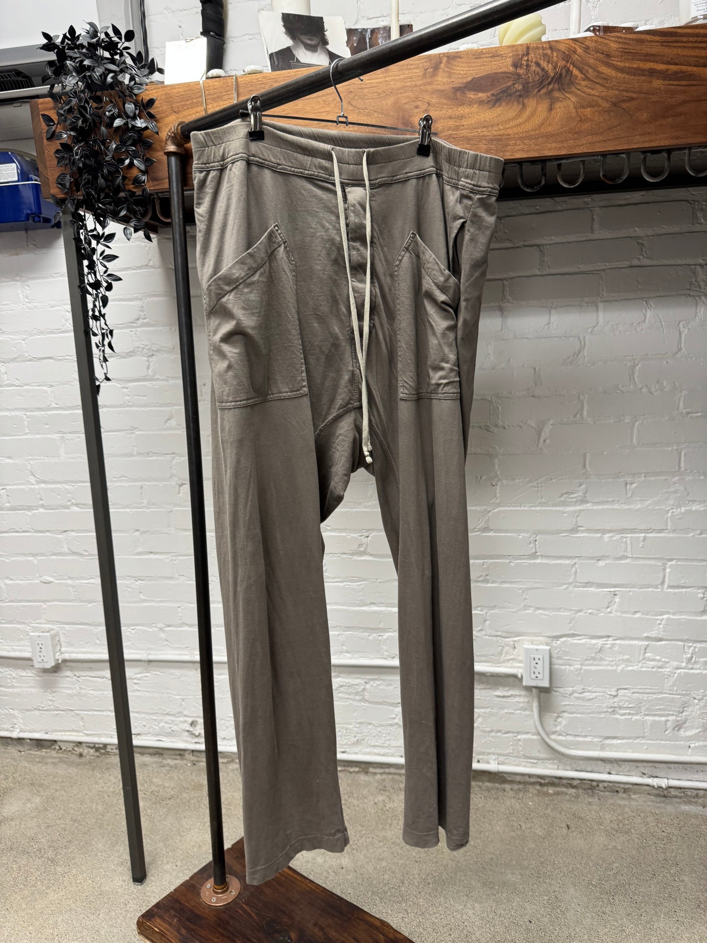 Rick Owens DRKSHDW Dust Brown ‘Lounge’ Drawstring Pants