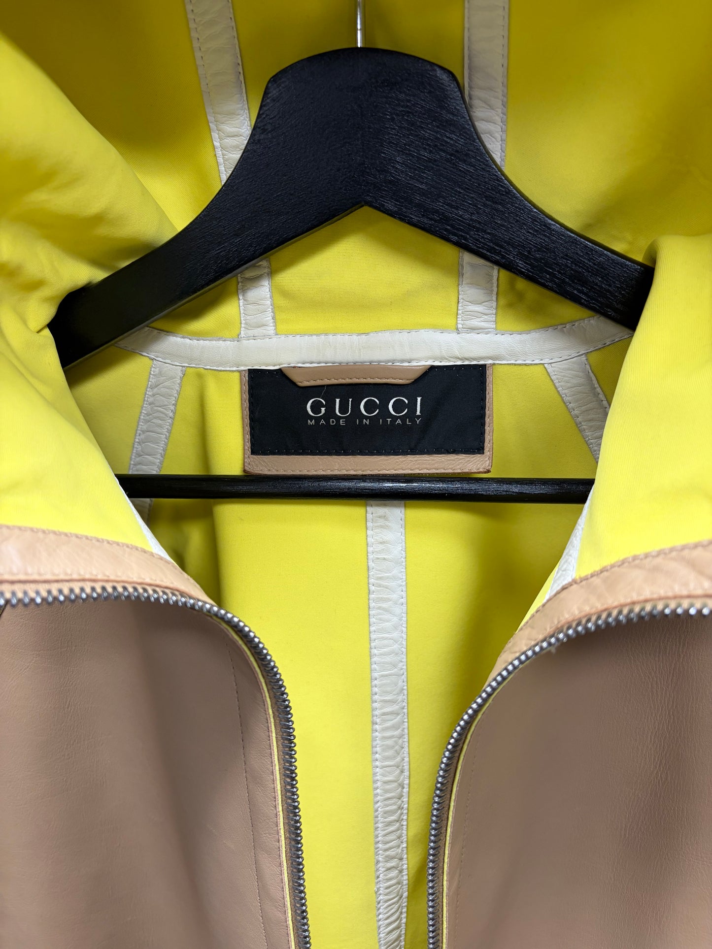 SS2014 Gucci Lambskin Leather ‘Scuba’ Hooded Jacket